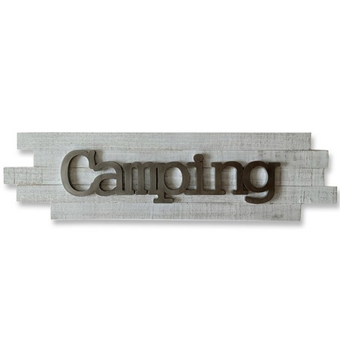빈티지 Camping 데코 우드 사인, 화이트