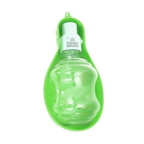 블럭마트 타원형 반려동물 물병 250ml, 비비드 그린, 1개