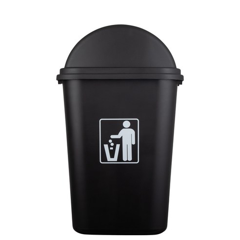 인테리어 슬림 쓰레기통 45L, 블랙