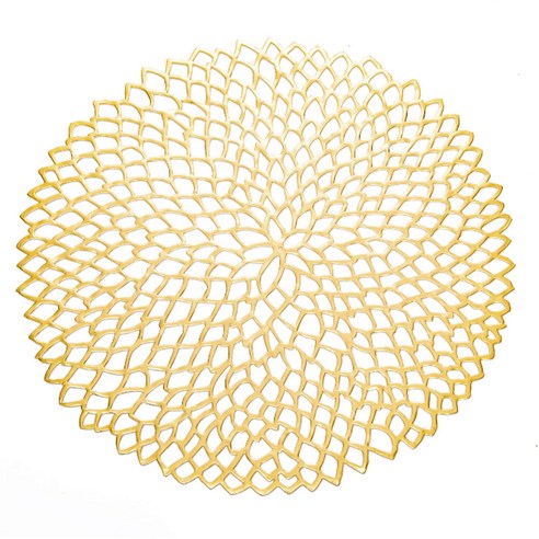네이처안 원형 럭셔리 테이블 매트, 골드, 38 x 38 cm, 1개