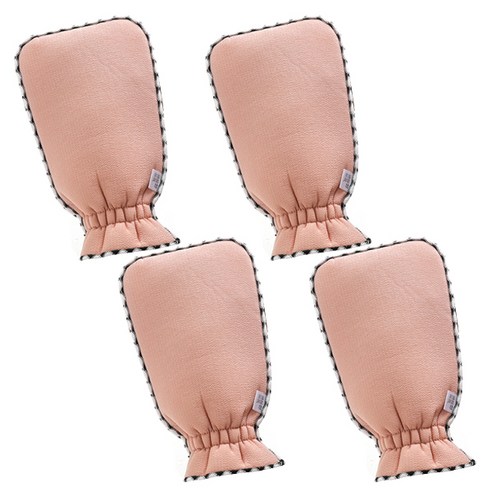 블럭마트 욕실 목욕장갑, 핑크, 4개