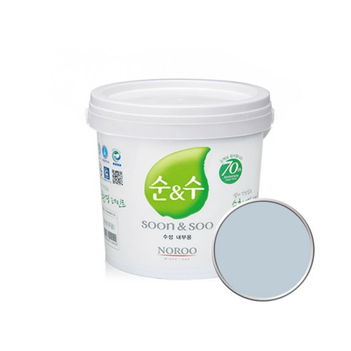 노루페인트 순앤수 KS 2급 벽지 벽면용 수성페인트 2L, 아쿠아마린09 NR7156
