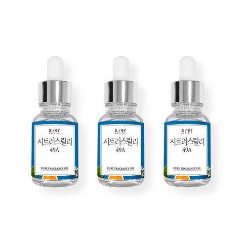 아제르퍼시픽 프래그런스 오일 30ml x 3p + 시향지 3종 랜덤발송 세트, 시트러스릴리 49A