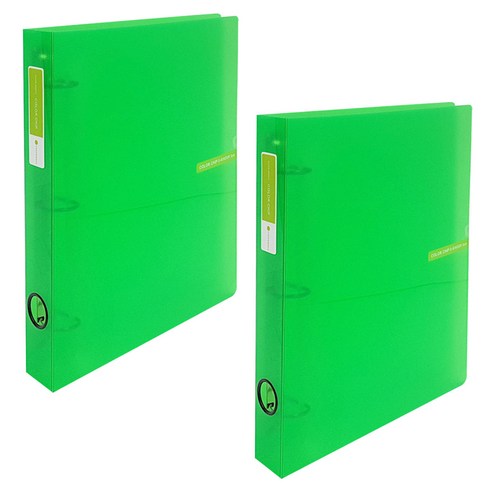 에코청운 투명 칼라칩 3공 D링 바인더 3cm A4, 초록, 2개