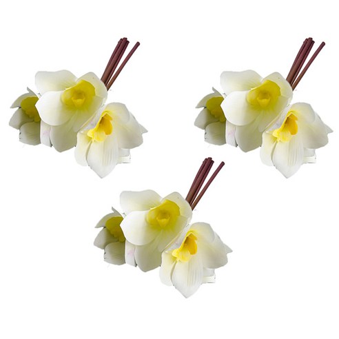 블럭마트 조화 넙적꽃 4송이 3p, 화이트