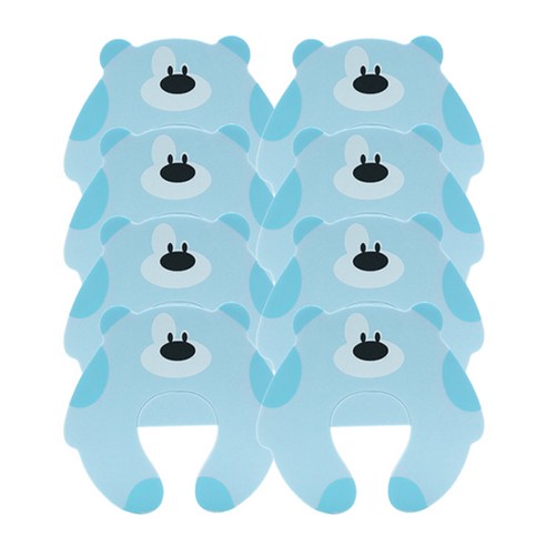 블럭마트 손끼임 방지 곰돌이 가드, 블루, 8개