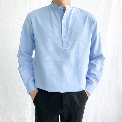 제이에이치스타일 남성용 데일리 옥스포드 헨리넥 셔츠
