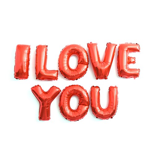 파티해 알파벳 은박 풍선 세트 I LOVE YOU, 레드, 1세트