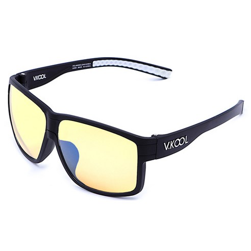 VKOOL 편광렌즈 선글라스 VK-2005 + 도수클립, 골드 편광변색