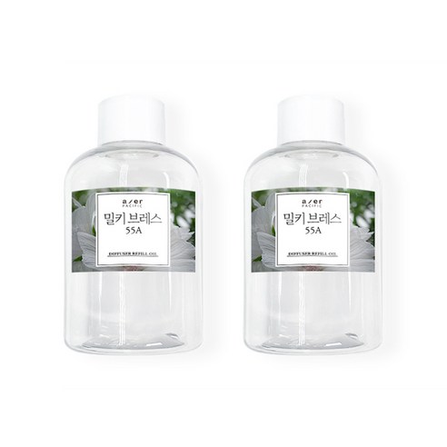 아제르퍼시픽 레스쁘리 디퓨저 오일 리필액 150ml x 2p + 시향지 랜덤발송 3종 세트, 밀키브레스(55A)