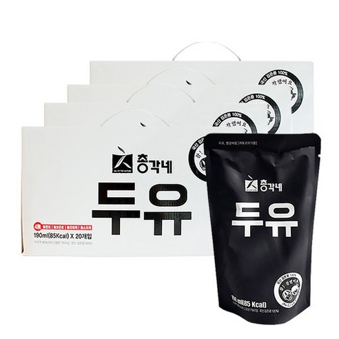 총각네 무가당두유, 190ml, 80개