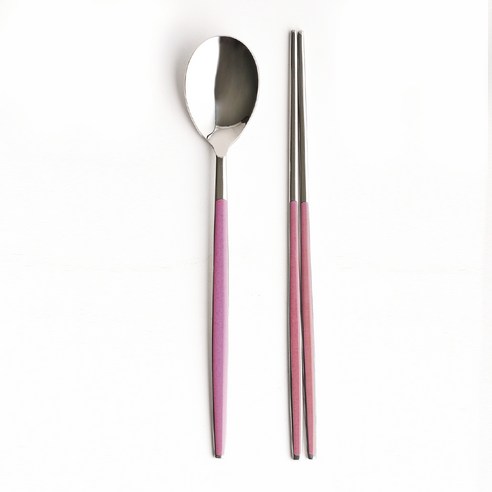서피니아 컬러 세라믹 스텐 수저 2인조 세트, 1세트, 바이올렛(숟가락 2p + 젓가락 2p)