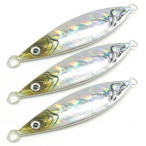 로얄피쉬 메탈지그 밴댕이 낚시 미끼 3p, 실버 + 실버, 100g
