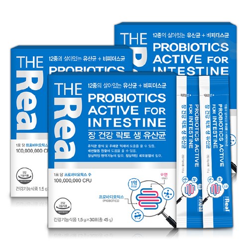 더리얼 락토 생 유산균 가루 1.5g x 30p, 45g, 3개