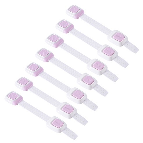 블럭마트 어린이안전 냉장고 서랍 잠금장치, 핑크, 7개