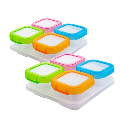 맘핸드슨 이유식 밀폐용기 120ml x 4종 세트, 혼합색상, 2세트