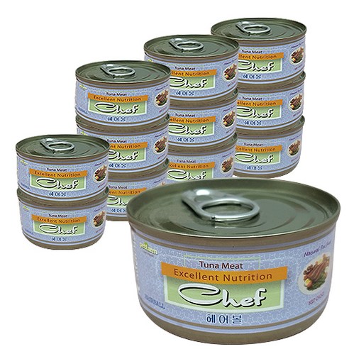 쉐프 고양이캔 참치 + 헤어볼 80g, 참치 + 헤어볼 혼합맛, 12개