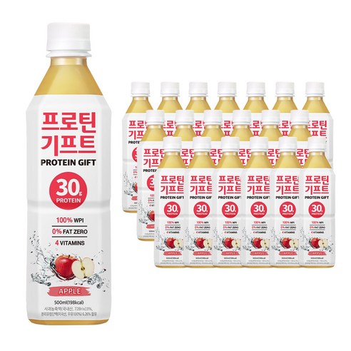 프로틴 기프트 음료 사과맛, 500ml, 20개