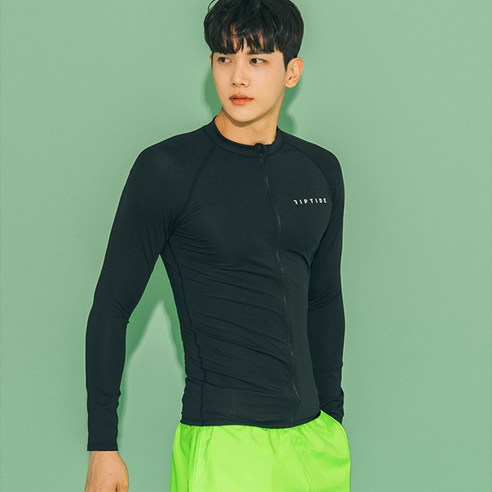 헤링본 남성용 싱글 집업 래쉬가드 상의 R205