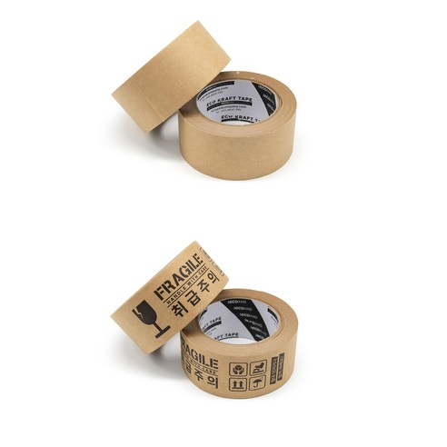에코앤드 크라프트 분리수거 일괄배출 테이프 50mm x 40m, 무지, 취급주의, 4개