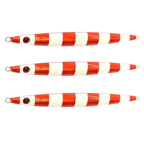 로얄피쉬 메탈지그 길쭉이 미끼 3p, 레드, 150g