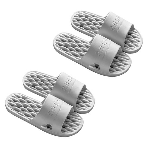 블럭마트 소프트 물빠짐 욕실화 그레이, 2개