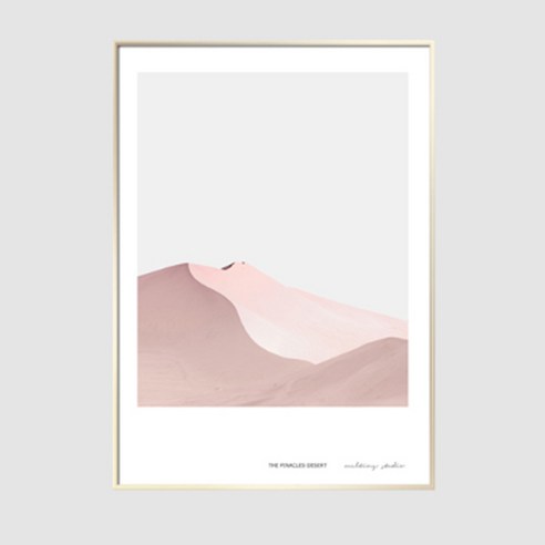 핑크사막 포스터 + 알루미늄 액자, LIGHT GOLD