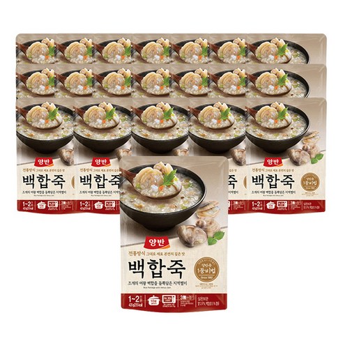 양반 백합죽 파우치, 420g, 20개