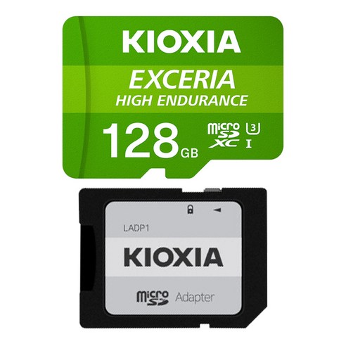 키오시아 EXCERIA HIGH ENDURANCE HC UHS-I microSD 메모리카드 + SD 어댑터 세트, 128GB, 1개