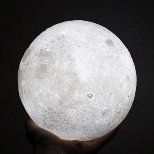 옆동네몰 입체 달 무드등 2색 18cm, 혼합색상