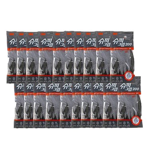 쓰리엠 장갑 슈퍼그립 200, 그레이, 20개