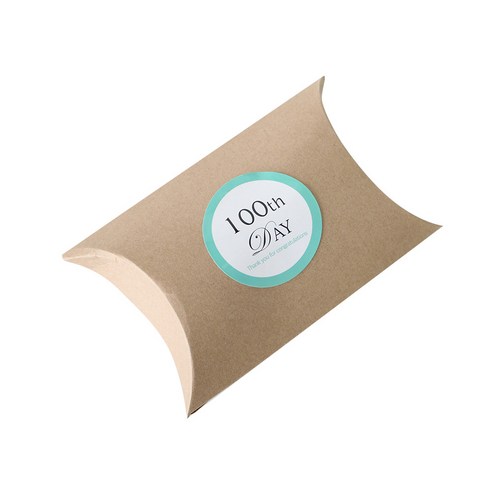 반달상자 100p + 백일스티커 파스텔 100p, 상자(크라프트), 스티커(민트), 1세트