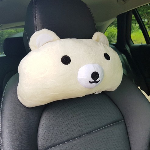 홍대선희샵 013 자동차 목쿠션 북극곰, 아이보리, 1개