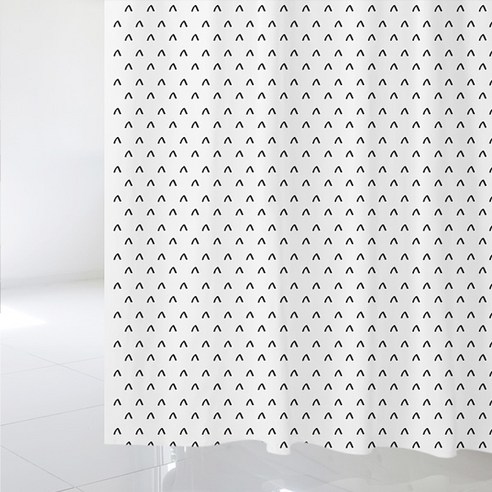 수풀 북유럽 스타일 샤워 커튼 1520 x 1880 mm sc512 + 스테인리스 고리 12p, 1세트