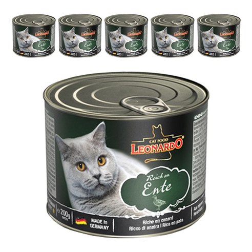 레오나르도 어덜트 고양이 습식사료, 오리, 200g, 6개