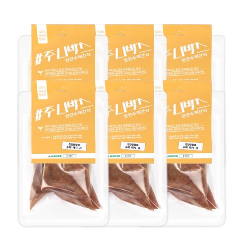 주니박스 강아지 수제 천연 덴탈껌 50g, 돼지귀, 6개