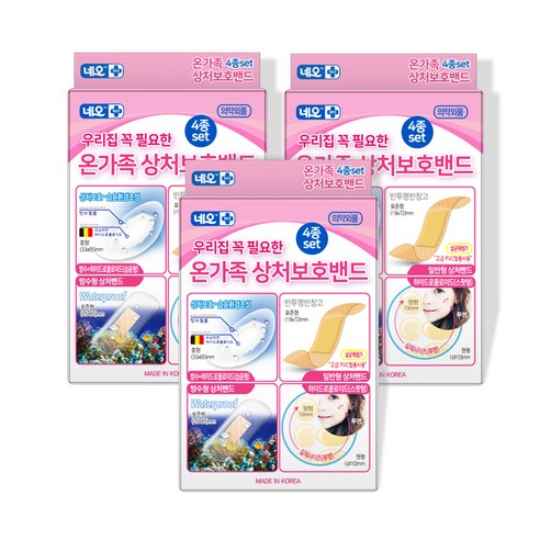 네오 온가족 상처보호밴드 4종 세트, 3세트