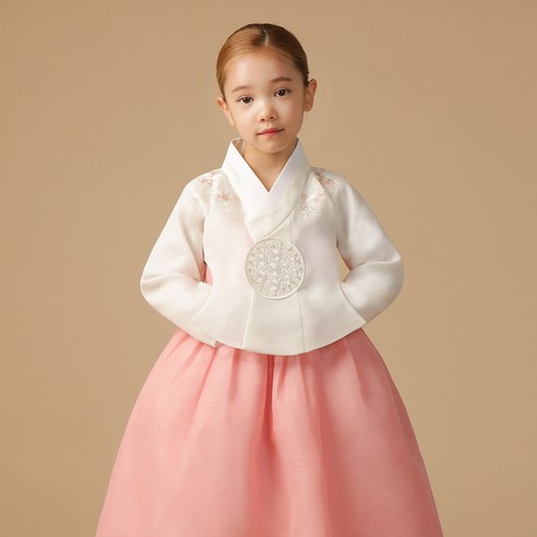금동이 여아용 눈꽃보 한복 + 복주머니 세트 AW113
