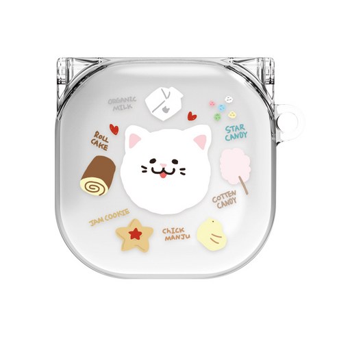 바니몽 롤리팝 갤럭시 버즈라이브/버즈프로 클리어 하드케이스, 04 라이크냥이