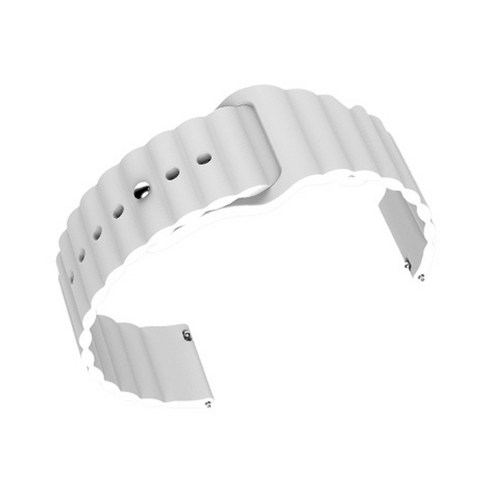 비쉐르 갤럭시 프론티어/기어S3/워치3 22mm 실리콘 밴드 스트랩 (45/46mm 호환 가능), 화이트, 1개