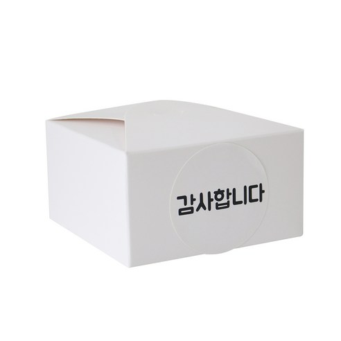 레이스 박스 + 감사합니다 원형 스티커, 화이트, 100세트