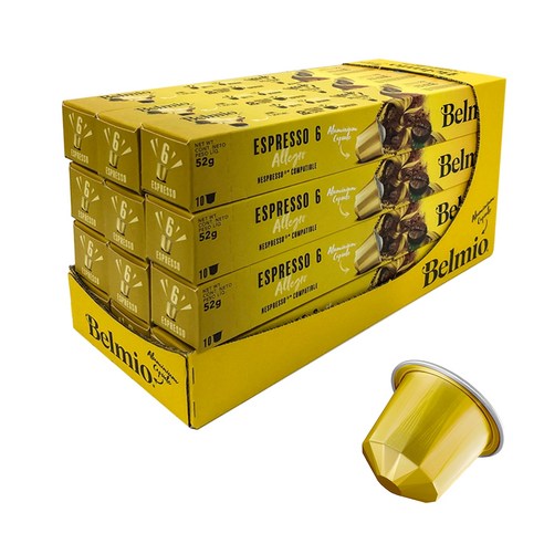 벨미오 네스프레소 호환 에스프레소 알레그로 캡슐커피, 5.2g, 10개입, 12개