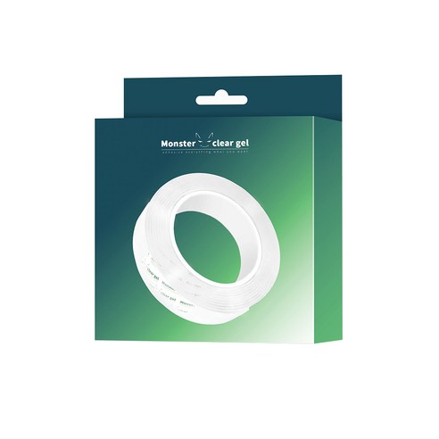 몬스터 클리어 겔 다용도 초강력 실리콘 투명 양면테이프 3m, 2개