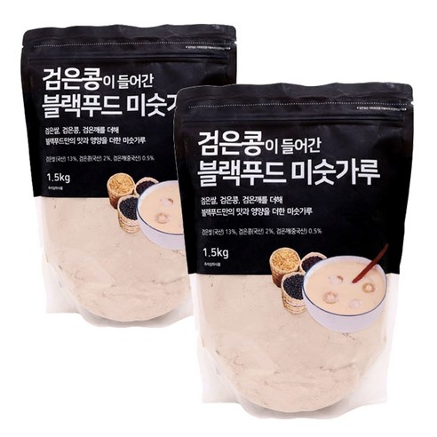 태광선식 검은콩이들어간 블랙푸드 미숫가루, 1.5kg, 2개