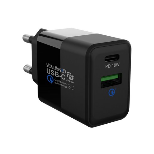 크레앙 울트라부스트 X2 18W 충전기, 블랙(CREPDQULTX2), 1개