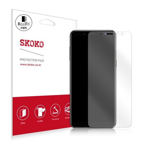 스코코 풀커버 리얼핏 휴대폰 액정보호필름, 2개