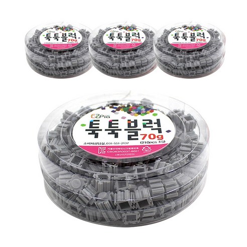 이지피아 툭툭블럭 70g x 4p, 회색, 4개