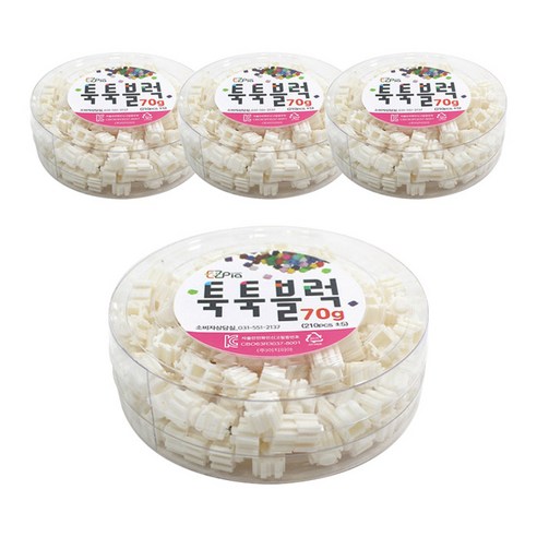 이지피아 툭툭블럭 70g x 4p, 흰색