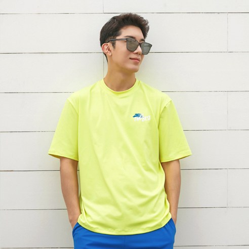 펀한커플 남성용 오버 루즈핏 반팔 래쉬가드 상의 A6218