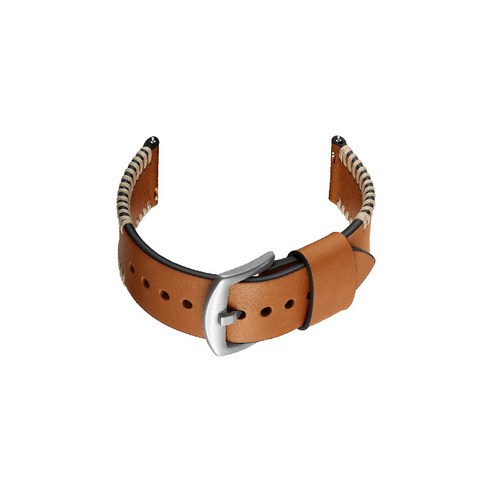 비쉐르 갤럭시 워치2 실버 스티치 라인 레더 밴드 스트랩 (44mm 호환 가능), 브라운, 1개